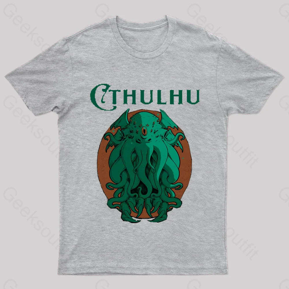 Cthulhu Magazine Nerd T-Shirt Grey / S