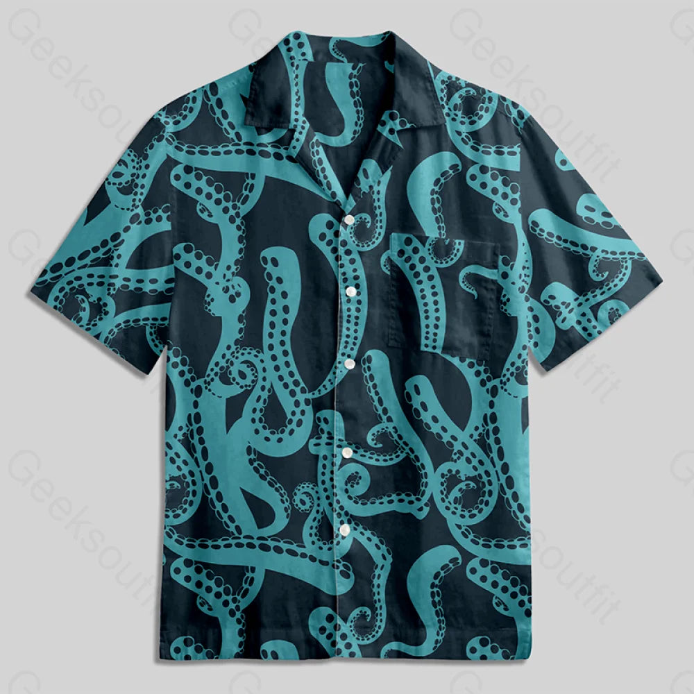 Cthulhu Tentacle Button Up Pocket Shirt Hawaiian / S Bus503 Yc