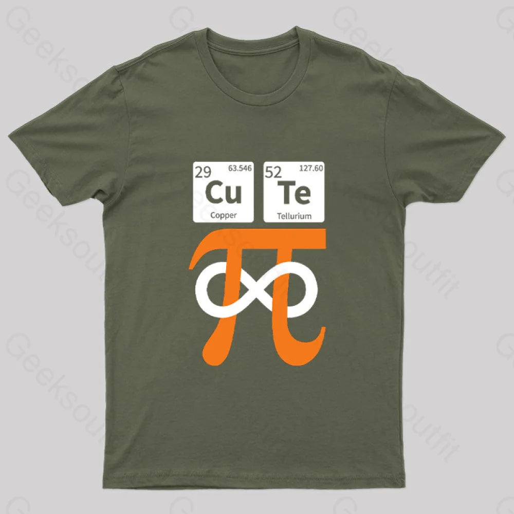 Cute Pi Nerd T-Shirt Army Green / S