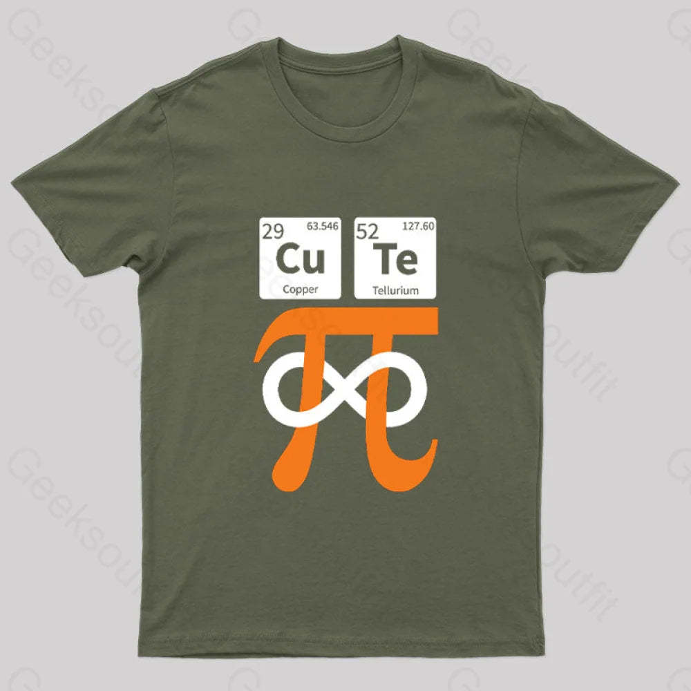 Cute Pi Nerd T-Shirt Army Green / S