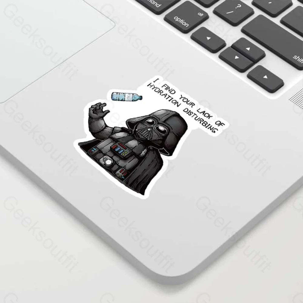 Cute Vader Water Bottle Die-Cut Geek Sticker