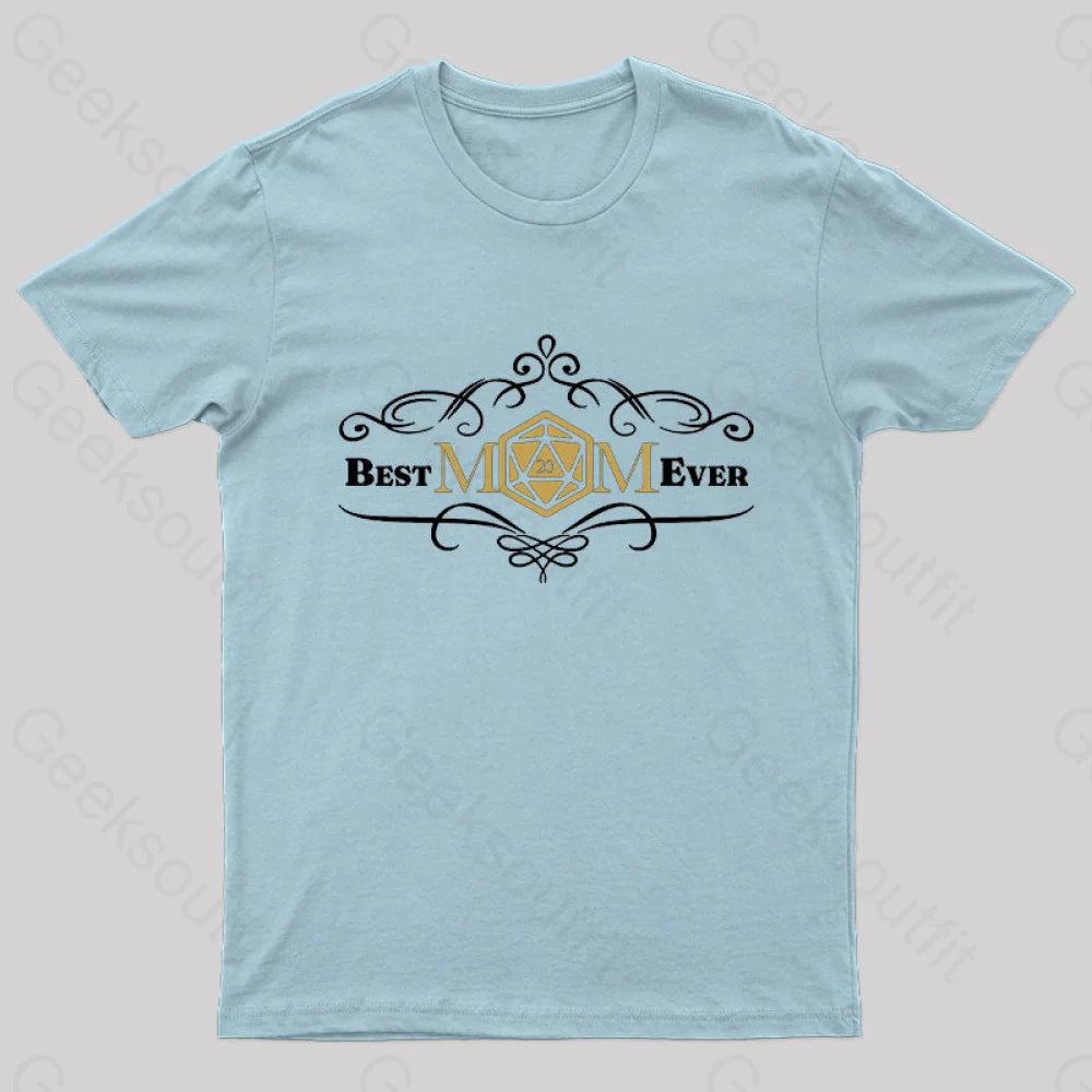 D&D Best Mom Ever Geek T-Shirt Light Blue / S