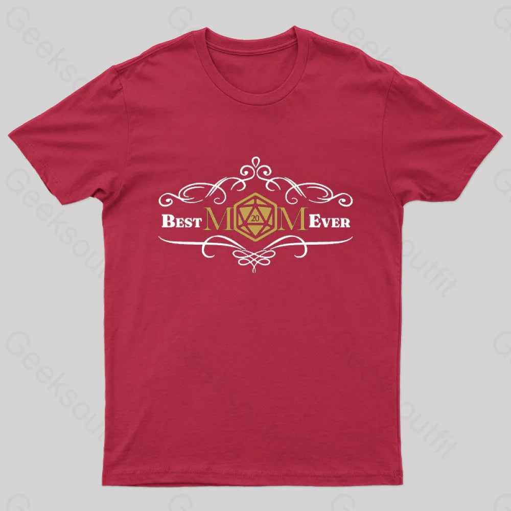 D&D Best Mom Ever Geek T-Shirt Red / S