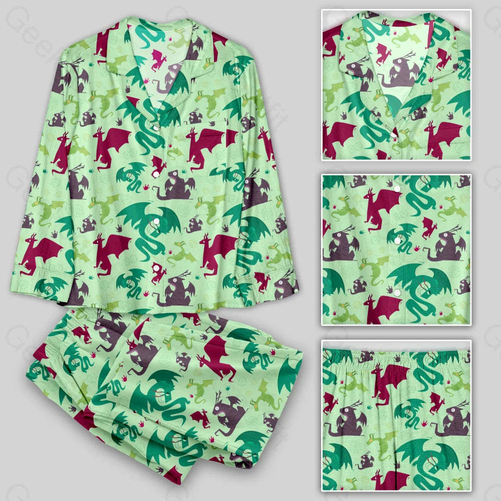 D&D Dragons Pistachio Green Pajamas Set
