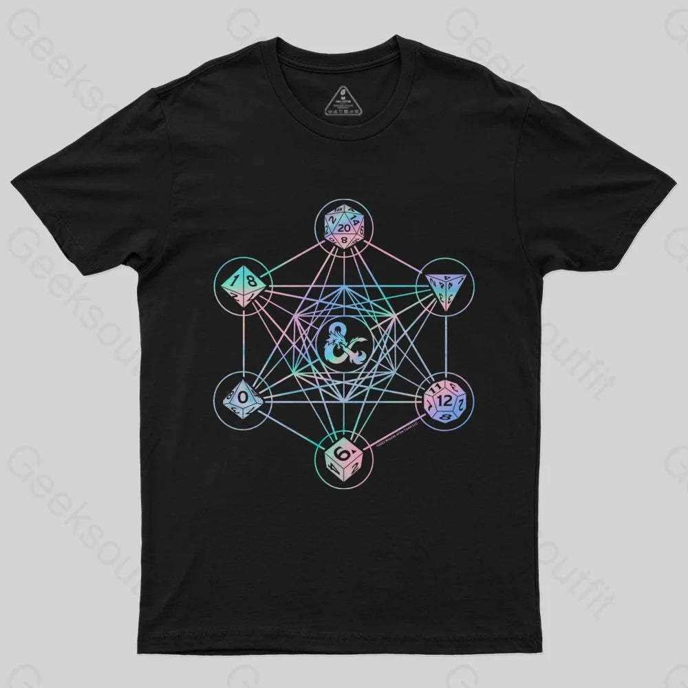 D&D Holographic Geometric Dice T-Shirt - Geeksoutfit