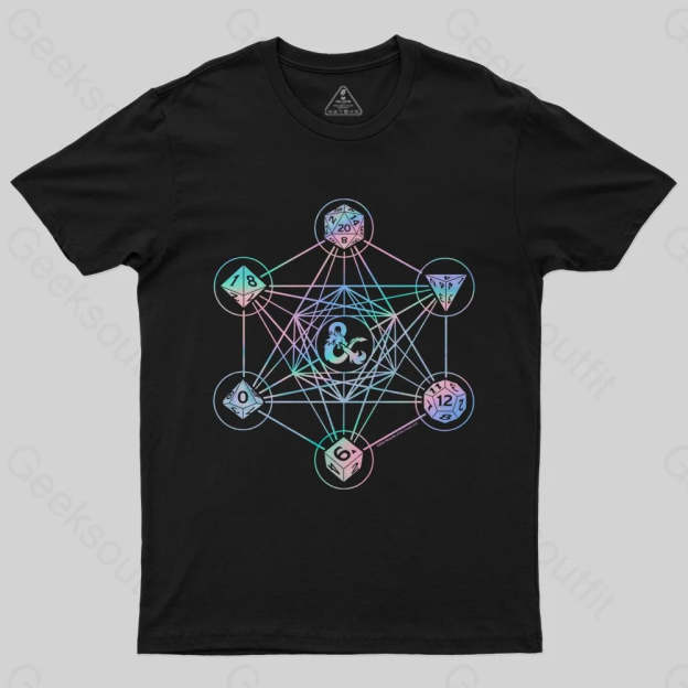 D&D Holographic Geometric Dice T-Shirt - Geeksoutfit