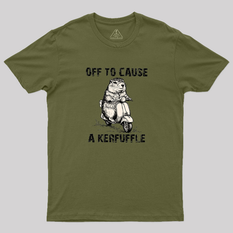 Retro Animal Scooter Mischief Graphic Geek T-Shirt