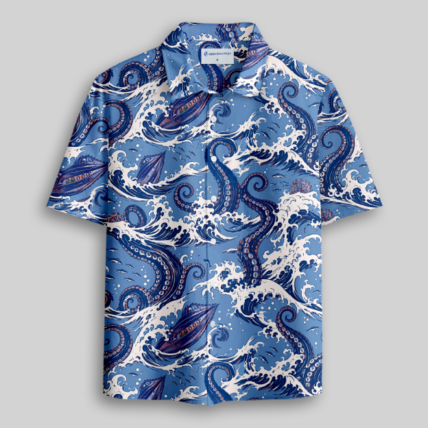 Waves of the Unknown Button Up Pocket Shirt