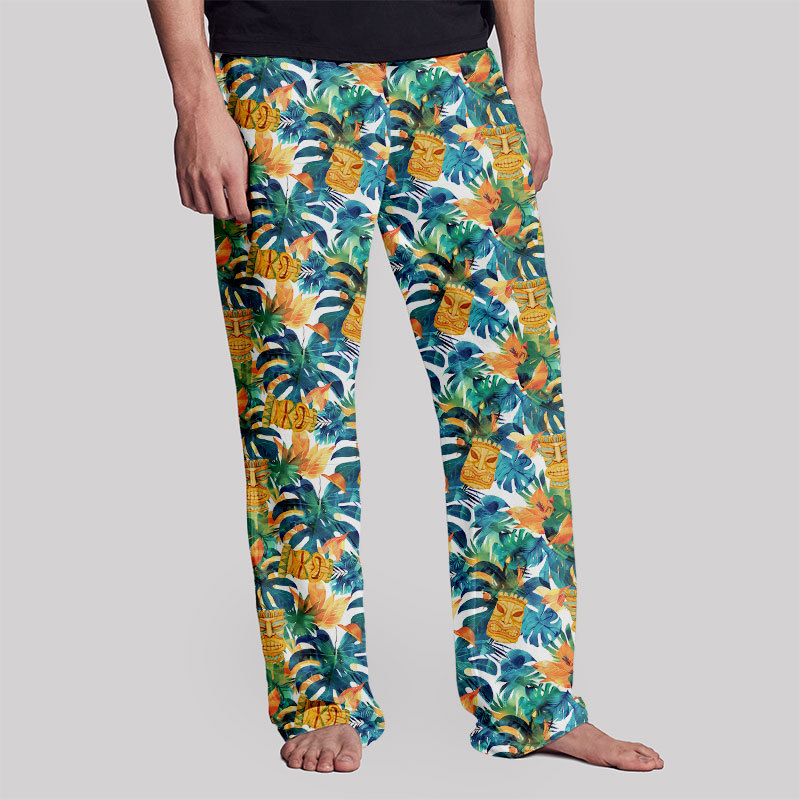Hawaiian Tiki Mask Geek Loungewear Pants