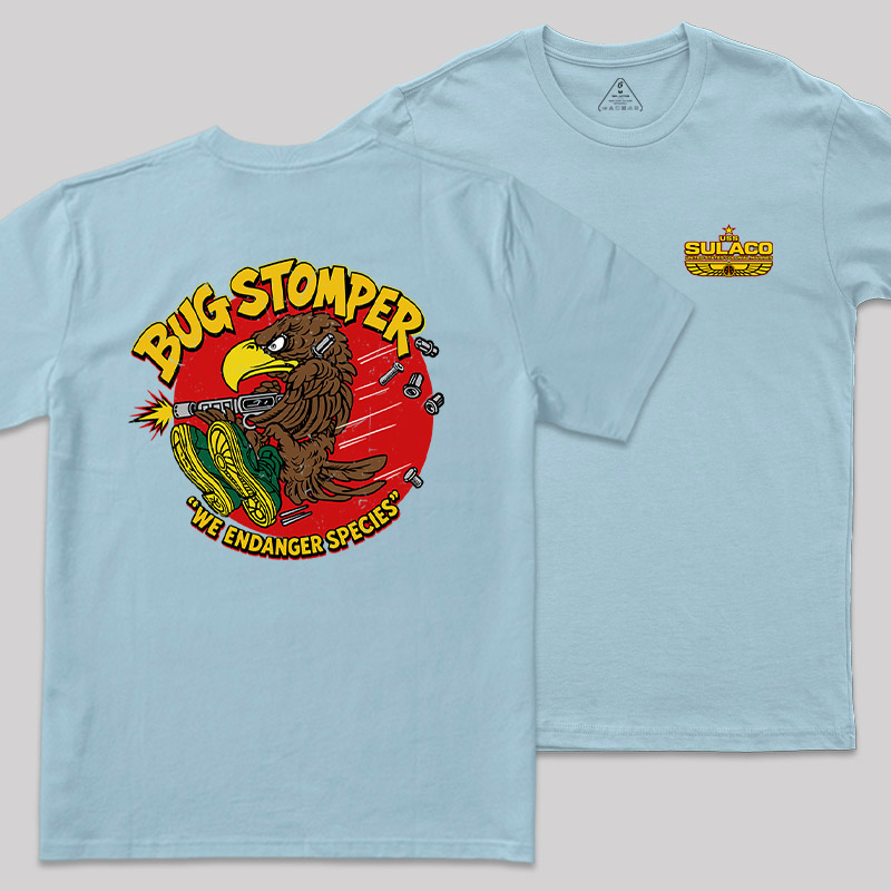 Bug Stomper Alien Front and Back Printed Geek T-Shirt