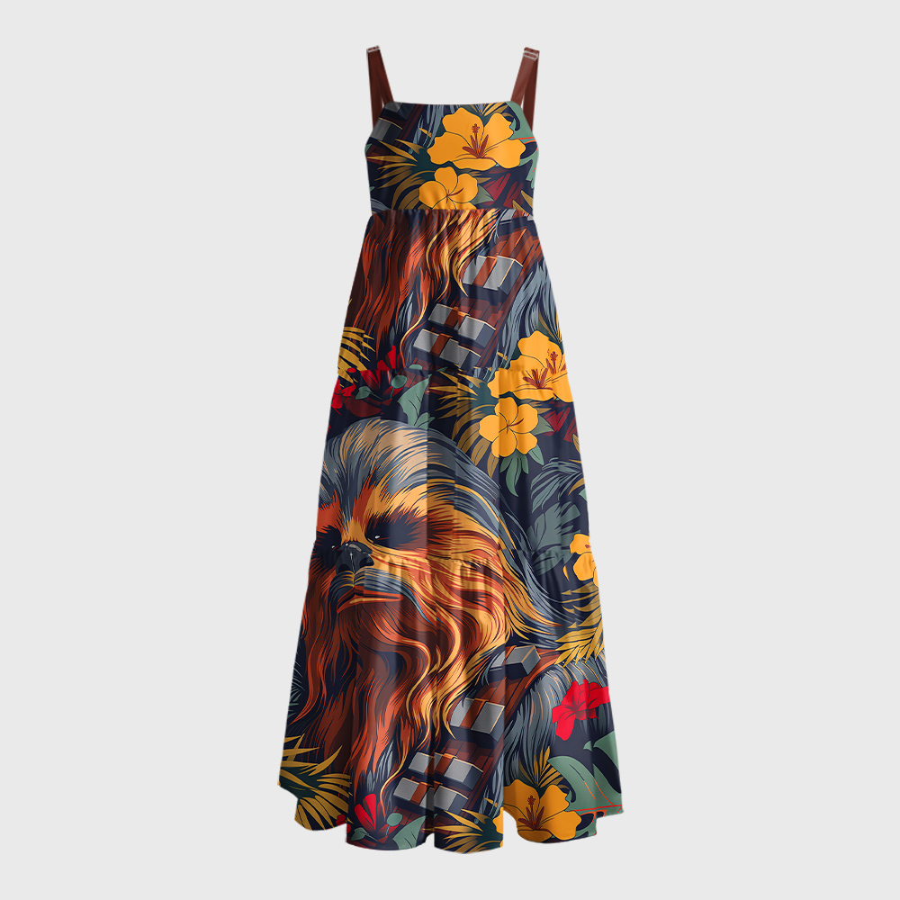 Chewie Flowers and Trees From Geek Tiered Cami Maxi Dress