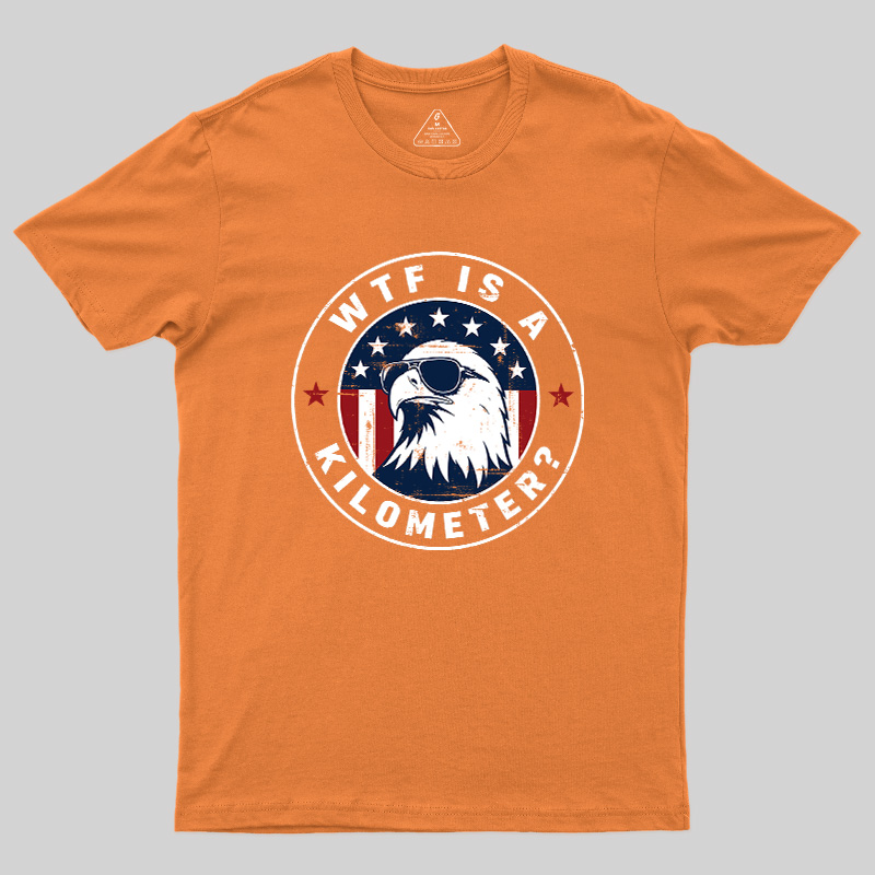 American Flag Colors Kilometers Humor Geek T-Shirt