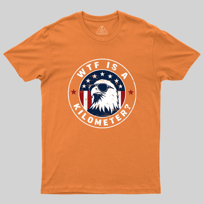 American Flag Colors Kilometers Humor Geek T-Shirt