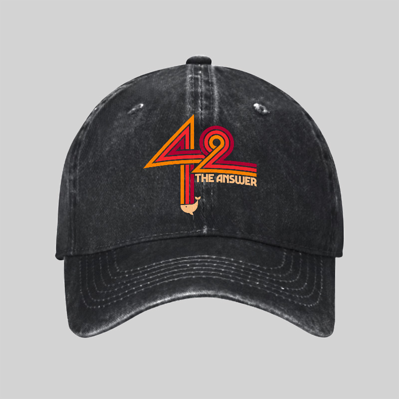 42 The Ultimate Answer Geek Washed Vintage Baseball Cap