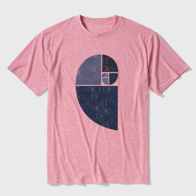 Distressed Fibonacci Spiral Ultra Soft Heather Tee