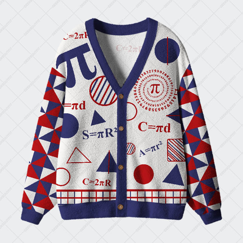 Math Pi Geek Ugly Cardigan Sweaters 