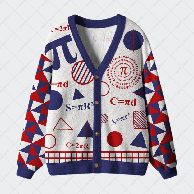 Math Pi Geek Ugly Cardigan Sweaters 