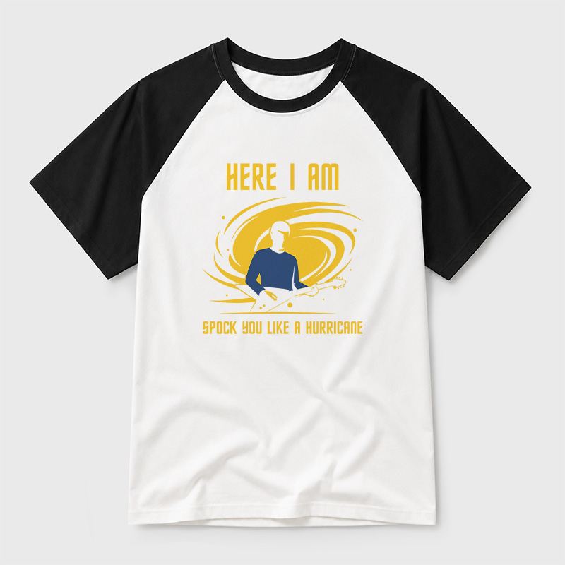Spock You Like A Hurricane Sci-Fi Rock Geek Retro Raglan T-Shirt