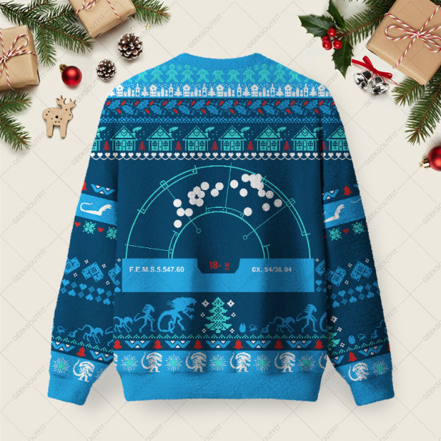 Alien Invasion Ugly Christmas Fuzzy Fleece Sweatshirt