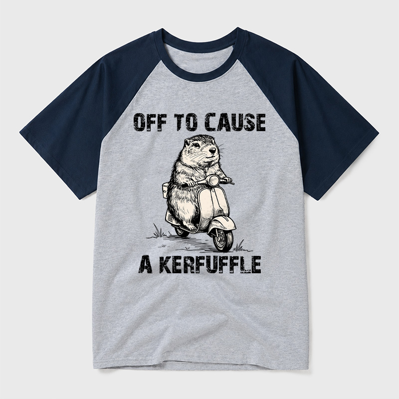 Off To Cause A Kerfuffle Geek Retro Raglan T-Shirt