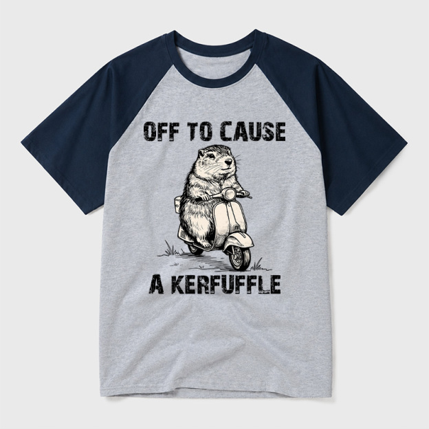 Off To Cause A Kerfuffle Geek Retro Raglan T-Shirt
