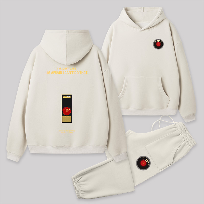I'm Afraid I Can't Do That Front and Back Printed Geek Fleece Hoodie Set