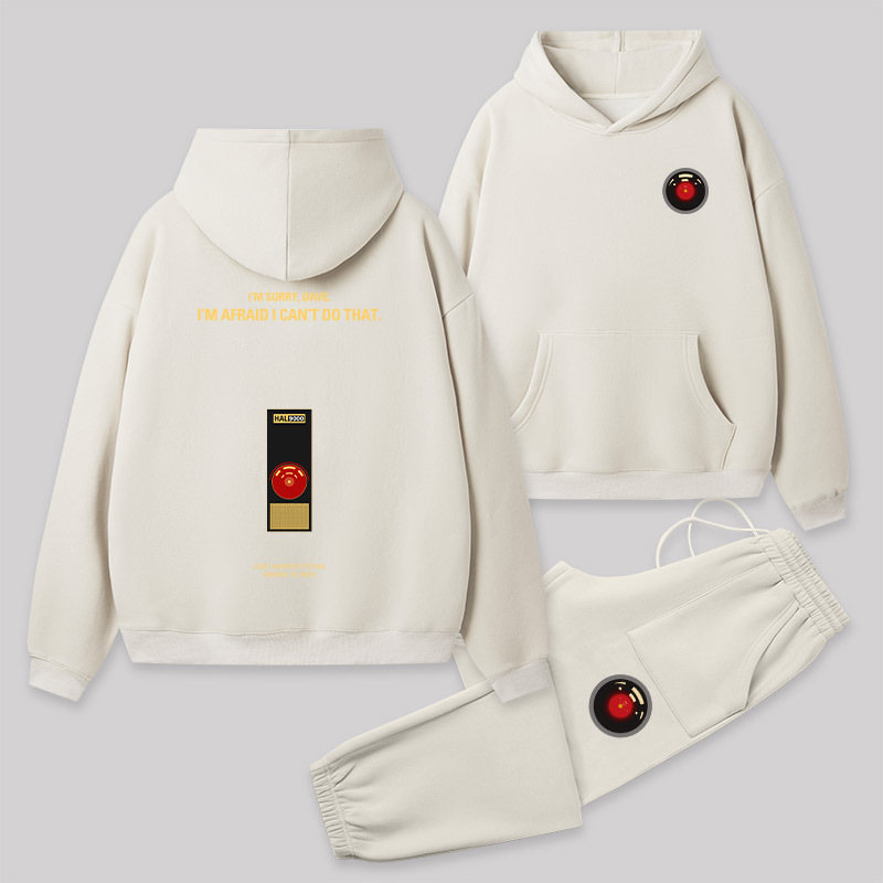 I'm Afraid I Can't Do That Front and Back Printed Geek Fleece Hoodie Set
