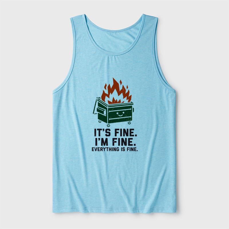 Everything Is Fine Dumpster Fire Ultra Soft Heather Tank