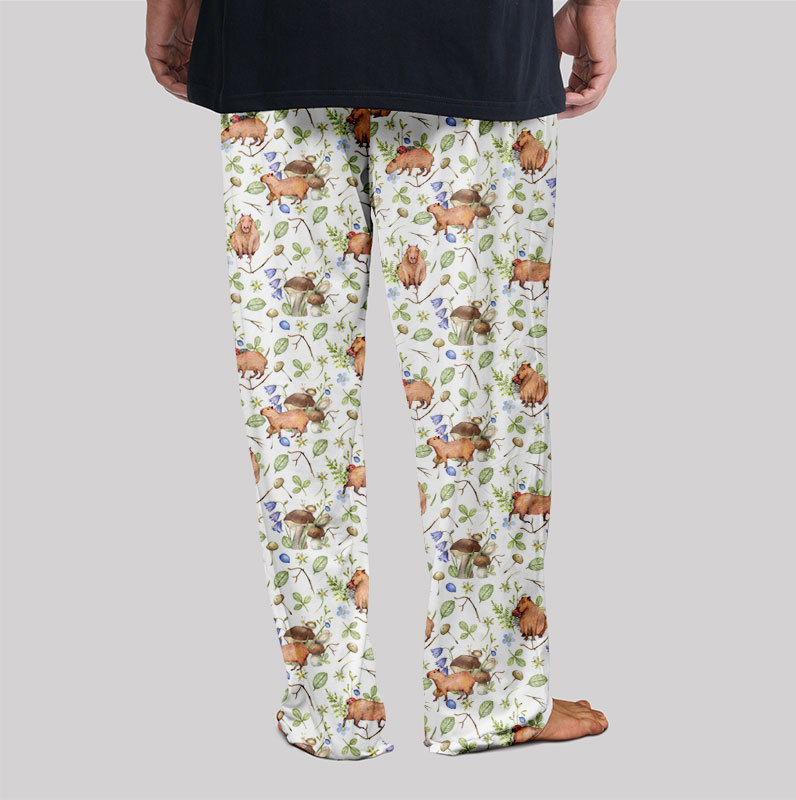 Watercolor Capybara Geek Loungewear Pants