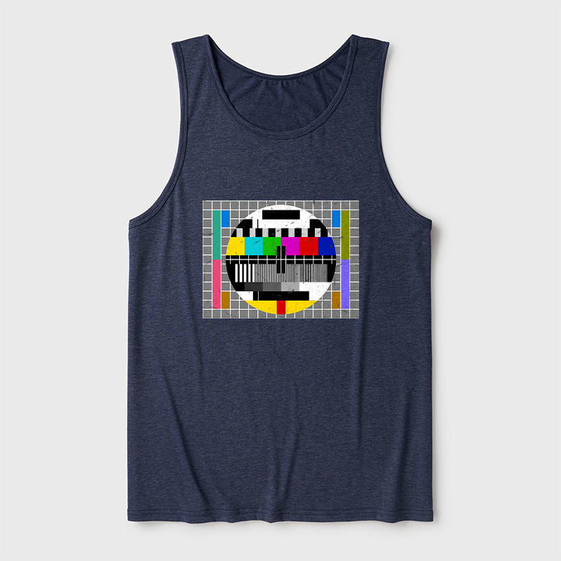 Vintage PM5544 TV Test Pattern Color Bars Ultra Soft Heather Tank