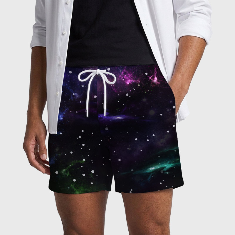 Beautiful Nebula Outer Space Geek Hawaiian Swim Trunks