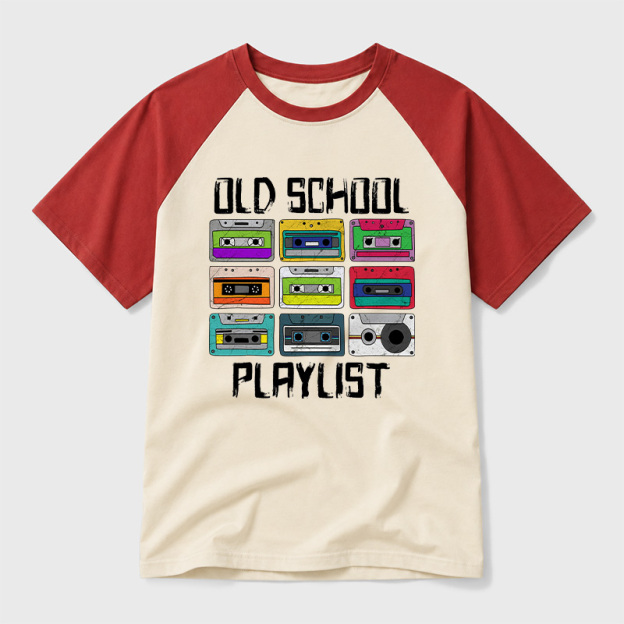 Cassette Tape Music Retro 80s Geek Retro Raglan T-Shirt
