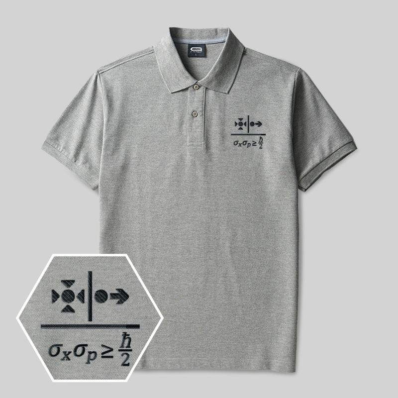 Uncertainty Principle Geek Embroidered Polo Shirts