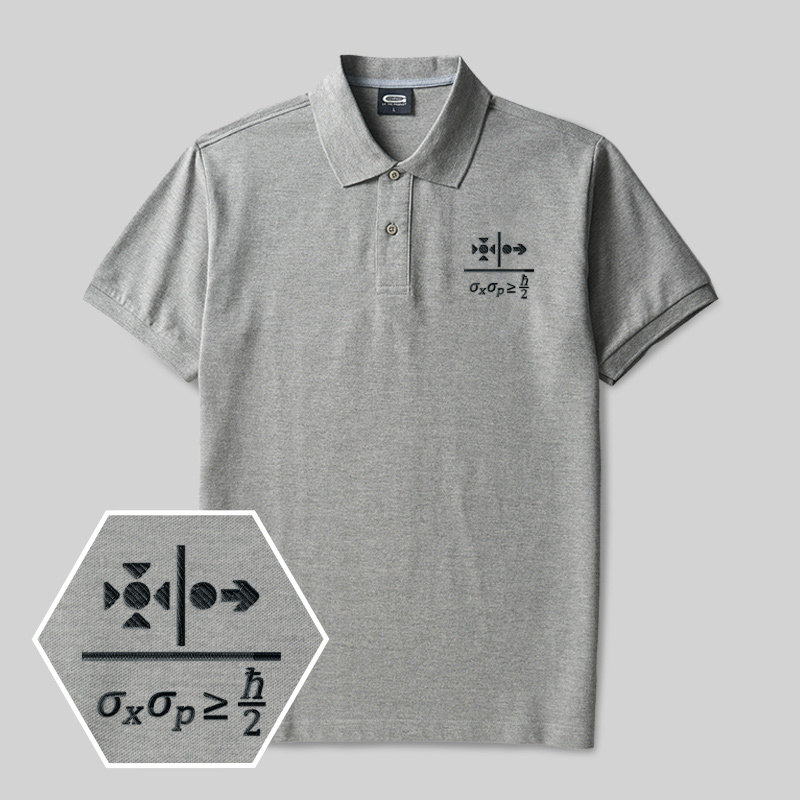 Uncertainty Principle Geek Embroidered Polo Shirts