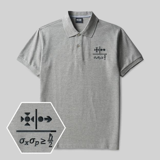 Uncertainty Principle Geek Embroidered Polo Shirts