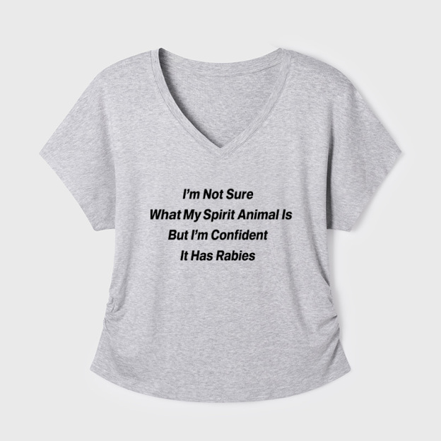 I'm Not Sure What My Spirit Geek Dolman Sleeve V-Neck Shirt