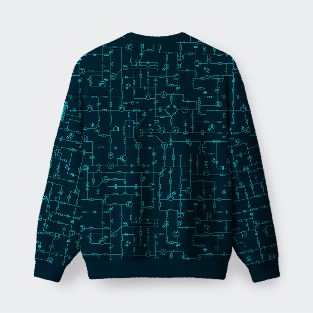 Electronic Components Arrow Dark Blue Fuzzy Fleece Sweatshirt