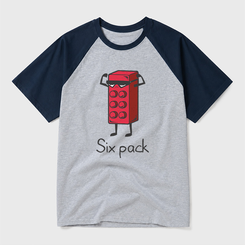 Six Pack Geek Retro Raglan T-Shirt