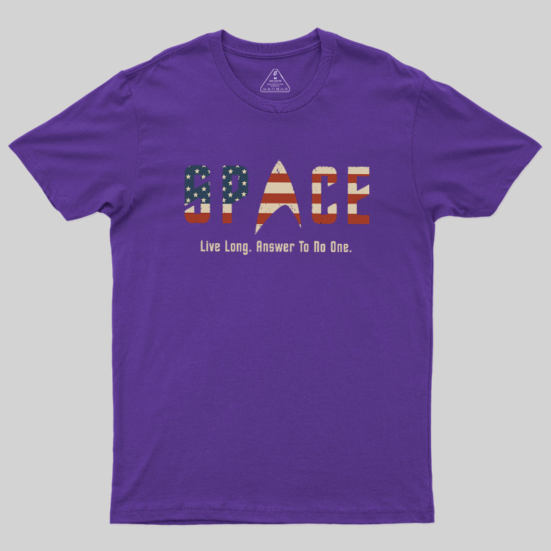 US Flag Deep Space Motto Geek T-Shirt