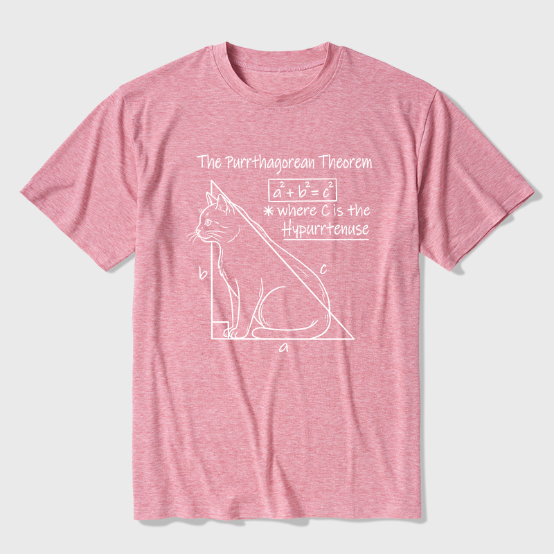 The Purrthagorean Theorem Cat Math Pun Ultra Soft Heather Tees