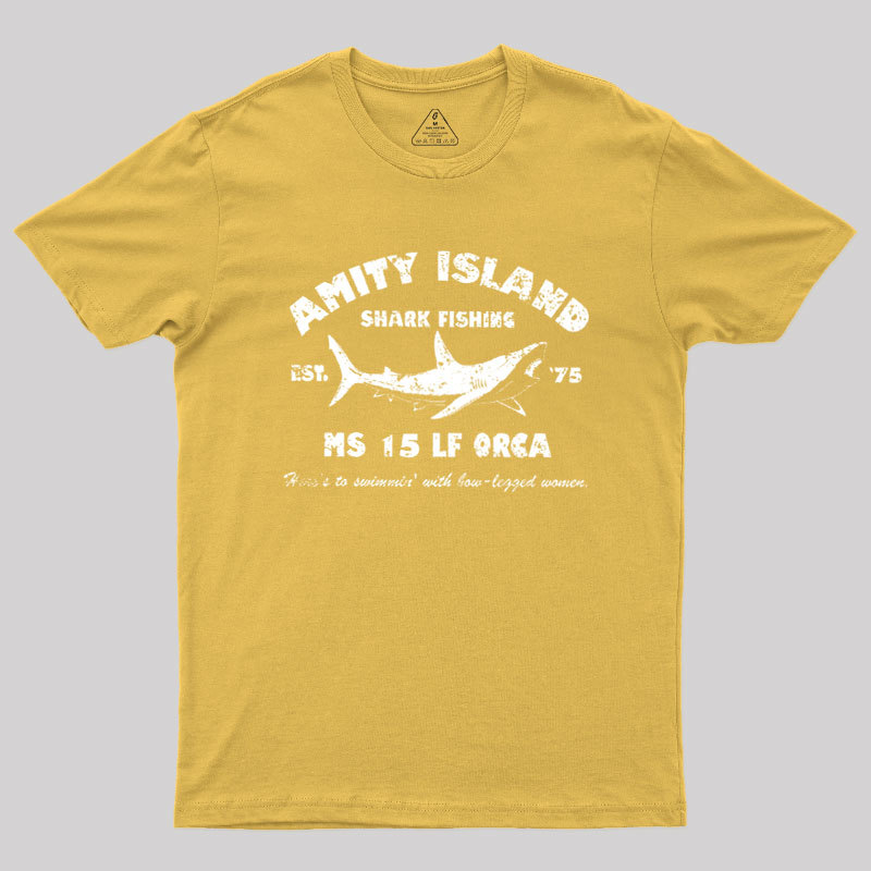Amity Island Shark Fishing Est 1975 Geek T-Shirt