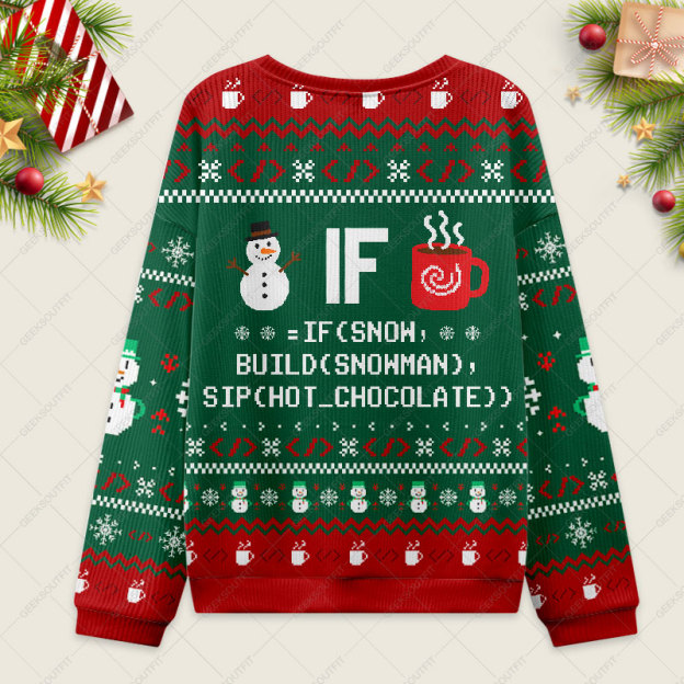 IF Code Ugly Christmas Fuzzy Fleece Sweatshirt