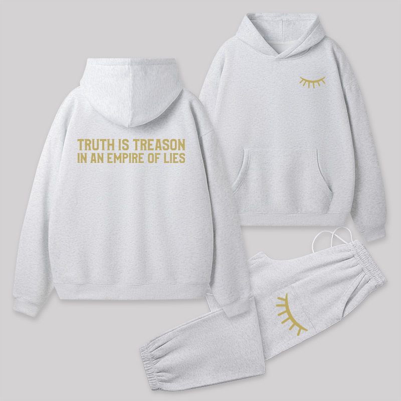 Truth Is Treason In An Empire Of Lies Front and Back Printed Geek Fleece Hoodie Set