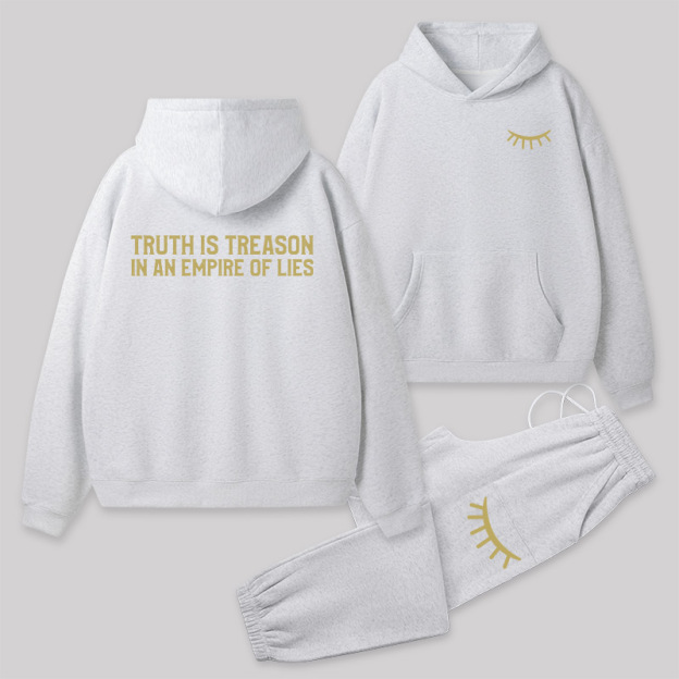 Truth Is Treason In An Empire Of Lies Front and Back Printed Geek Fleece Hoodie Set