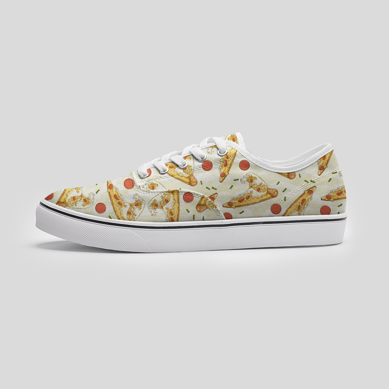 Pizza Wave Geek Canvas Shoes