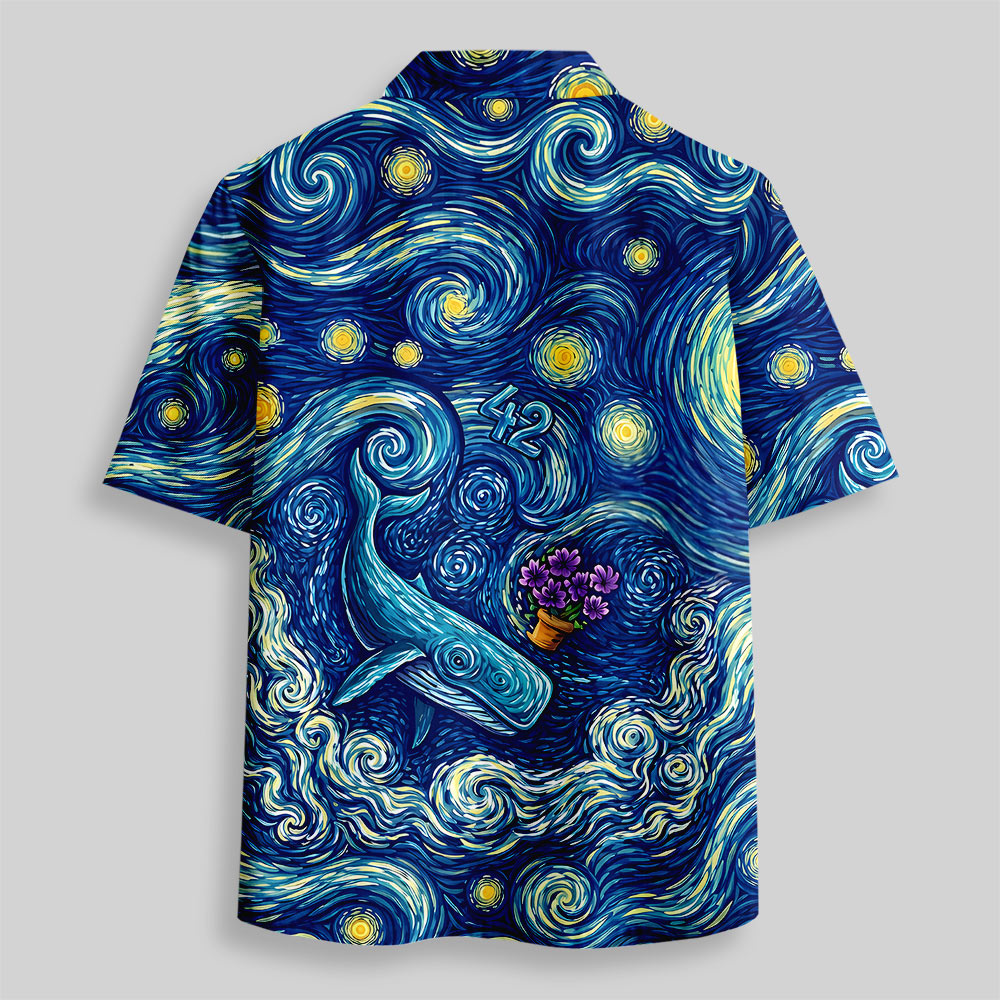 Ultimate Answer To The Universe Art Pattern Button Up Pocket Shirt