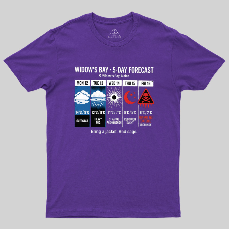 Spooky 5 Day Weather Forecast Geek T-Shirt