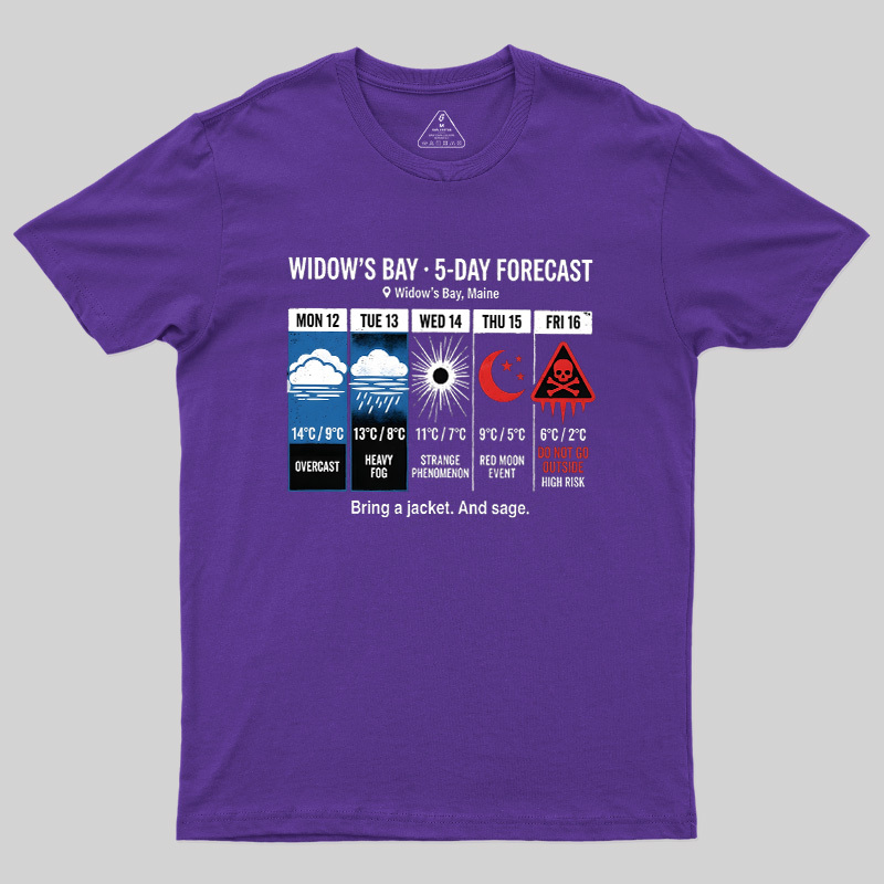 Spooky 5 Day Weather Forecast Geek T-Shirt