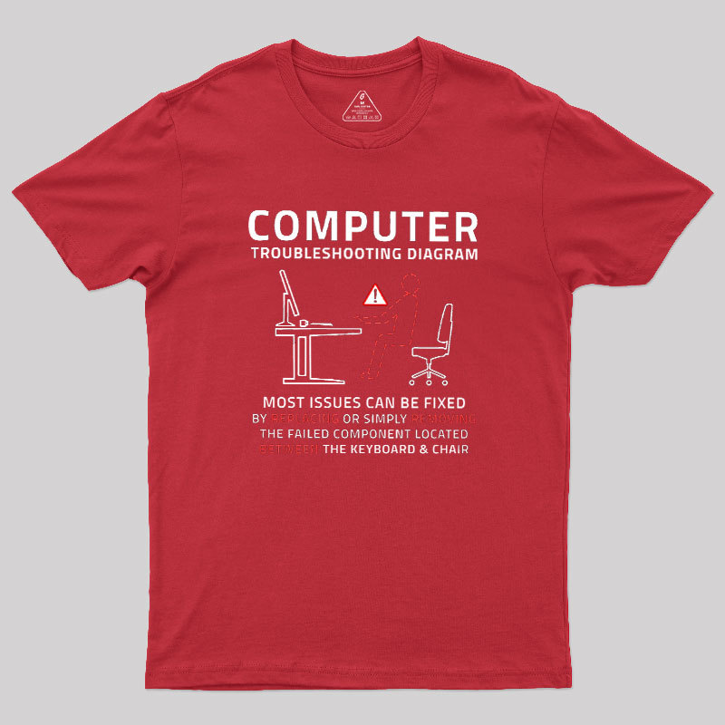 Computer Troubleshooting Diagram Geek T-Shirt