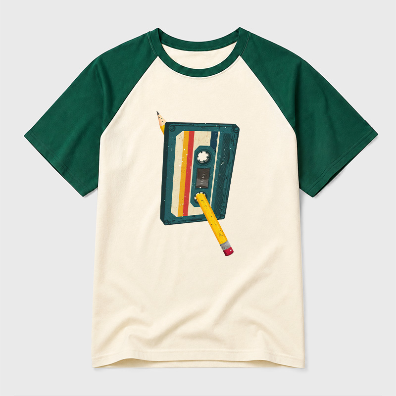 Retro Cassette Geek Retro Raglan T-Shirt